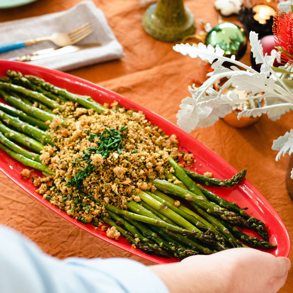 Asparagus with Crunchy Lemon-Herbed Almond Crumbs