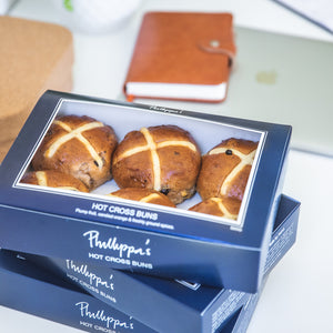 Hot Cross Buns with Organic Vine Fruit (Box of 6, C&C only)